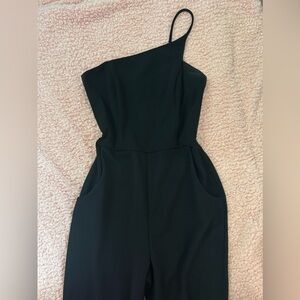 Black one shoulder jumpsuit